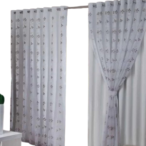 Cortna 4,00 X 2,60 Fiorela Corta Luz linho bordado