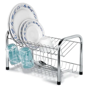 Escorredor de Louças Rei Com Porta Copos Aço Cromado