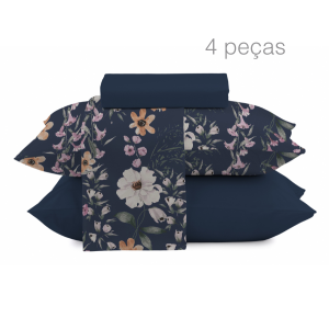 Jogo de lençol casal 4 pçs Microcotton