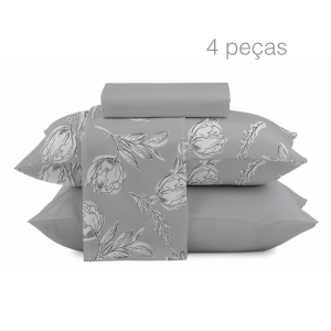 Jogo de lençol casal 4 pçs Microcotton