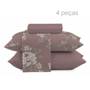 Jogo de lençol casal 4 pçs Microcotton