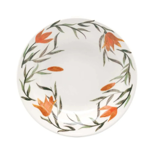 Prato fundo cerâmica Oxford Lírios