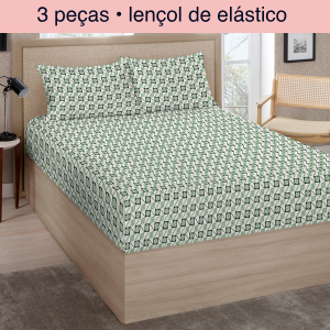 Jogo de lençol casal 3 pçs Premium Plus