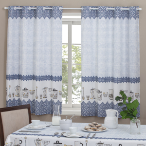 Cortina de cozinha 2,00 x 1,40 casa alegre com ilhós