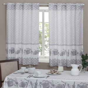 Cortina de cozinha 2,00 x 1,40 casa alegre com ilhós