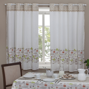 Cortina de cozinha 2,00 x 1,40 casa alegre com ilhós